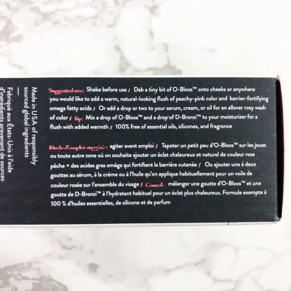 NIB Drunk Elephant O-Bloos Rosi Drops Blush Serum Makeup w/ Lala Retro Sample